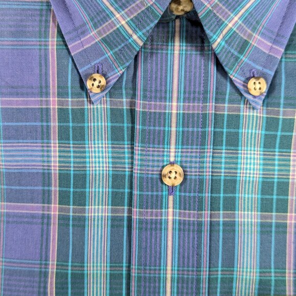 Vintage Chaps Ralph Lauren Plaid shirt size L, long sleeve button down shirt - Picture 10 of 10